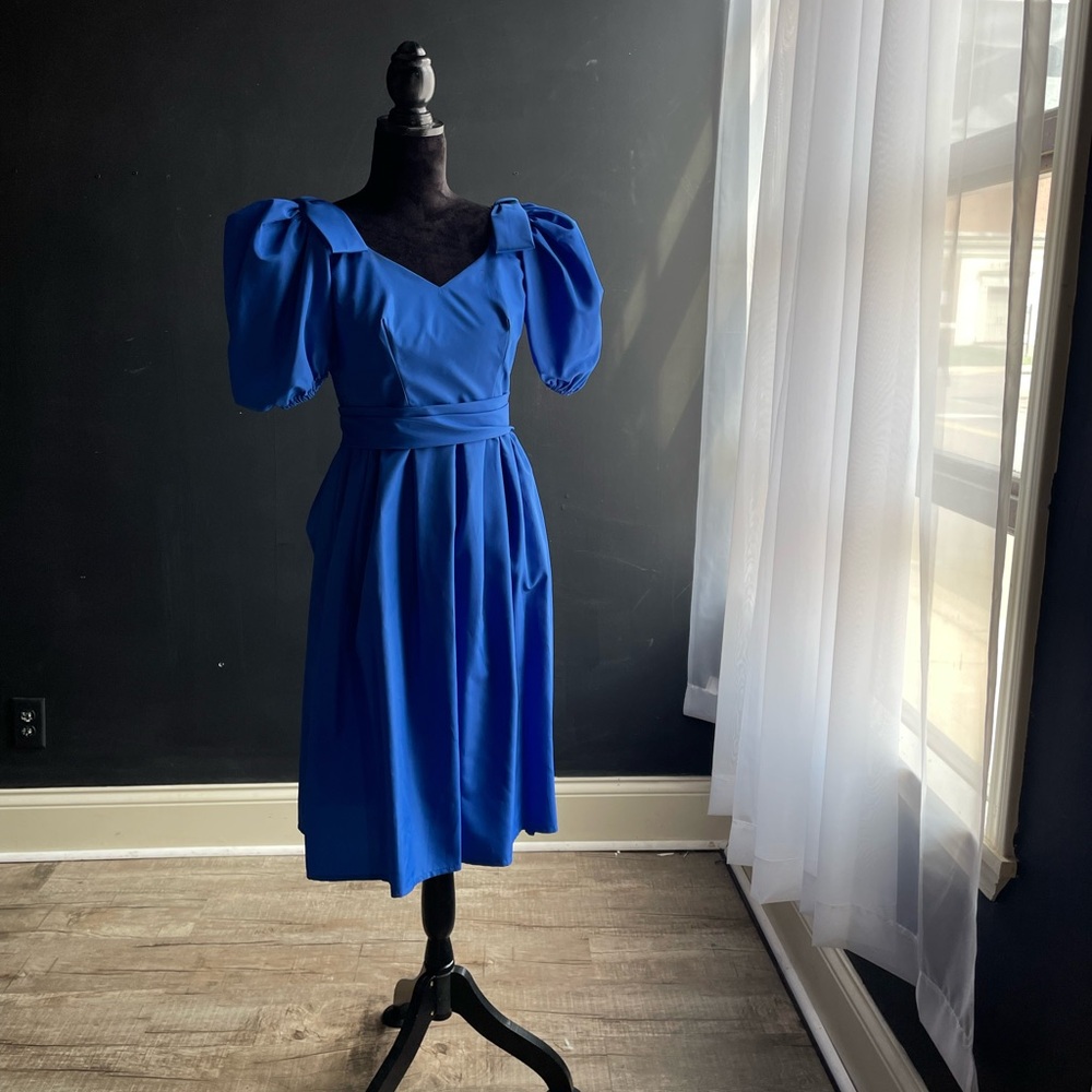 Vintage 1990s Blue Women's Dress